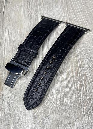 Ремінець для годинника applewatch зі шкіри крокодила, пітона, акули, ската... ремінці з екзотики. ремешок на часы из кожи крокодила. filatrleather