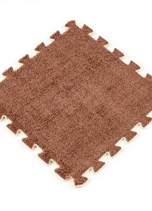 Підлога-пазл плюшевий 30х30х1см коричневий (d) sw-00002082