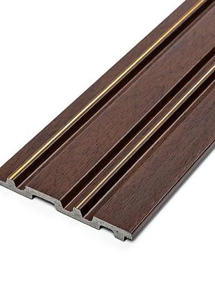 Рейка декоративная ps 2900х117х12мм темный орех с золотом sw-00002131-