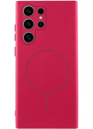 Чехол silicone cover lakshmi full camera (aa) with magnetic fit для samsung galaxy s25 ultra красный / rose red