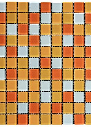 Мозаїка з декоративного скла 298х298х4,5мм помаранчева sw-00002365