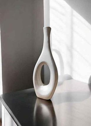 Ваза h-33,5см білий глянець крапля кераміка тм етно кераміка