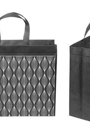 Эко сумка бокс с печатью волна с замком 385х320х120мм 400мм тм ecobag