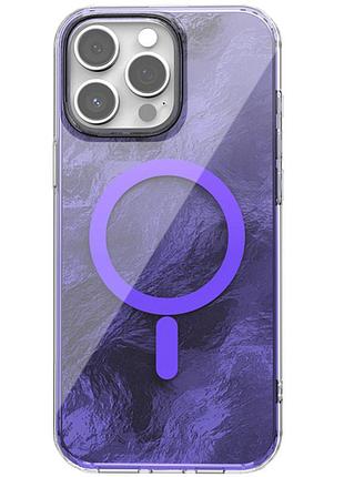 Чехол tpu shiny mountain magnetic fit для apple iphone 12 pro / 12 (6.1") purple
