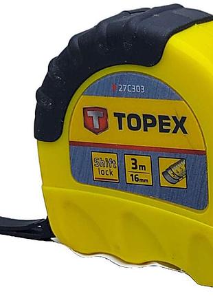 Рулетка мерная лента б/у рулетка topex, 3м х 16мм (27c303)