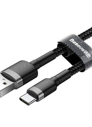 Дата кабель baseus cafule type-c cable 2a (2m) (catklf-c) чорний / сірий 3