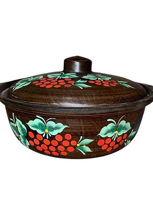Казан 3л калина з кришкою тм етно кераміка