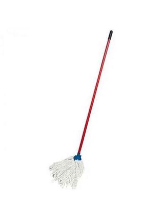 Швабра со шнурковой насадкой 110см красный р. m пластик тм alex valex