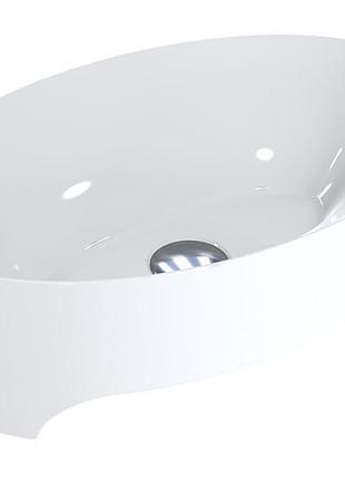 Умивальник miraggio evora (0000189) miramarble | глянцевий | накладний | білий