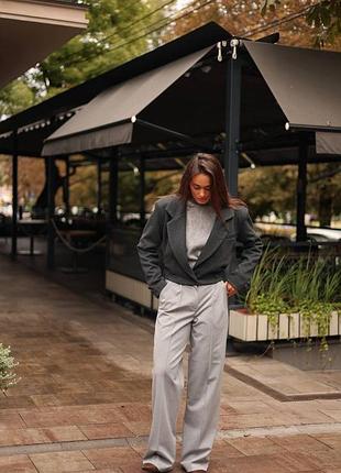 Кроп жакет пиджак шерсть