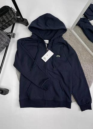 Худи зип женское / мужское синее с капюшоном осеннее весеннее летнее