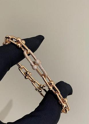 Золотий браслет тіффані люкс