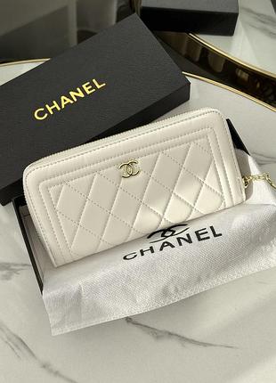 Кошелек chanel большой белый