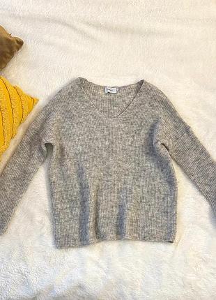 Светр жіночий сірий only, склад (16% альпака, 15% шерсть)