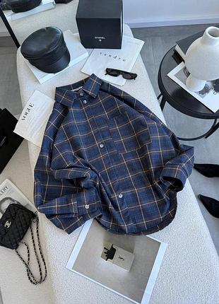 Сорочка з натуральної та якісної тканини фланель фланелева оверсайз в клітинку клітчата картата