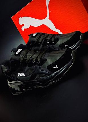 Puma black green army мужские весенние кроссовки хаки/ пума мужское весеннее кроссовки Цвета хаки/ размеры в наличии 40-45