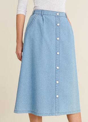 Джинсова міді спідниця на гудзиках №11/48
