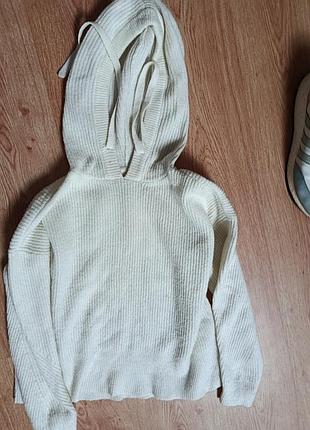 Светлое худи с капюшоном куртка парка базовая кофта свитер