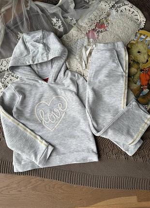 Спортивний костюм для дівчинки 3-4 роки двонитка okaidi весняний осінній