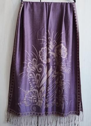 Красивый двусторонний шарф палантин весна, демисезон