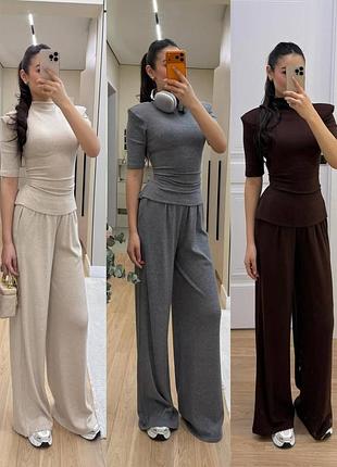 Брючный костюм рубчик