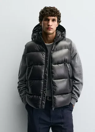 Жилет zara из 100% пуха и пера