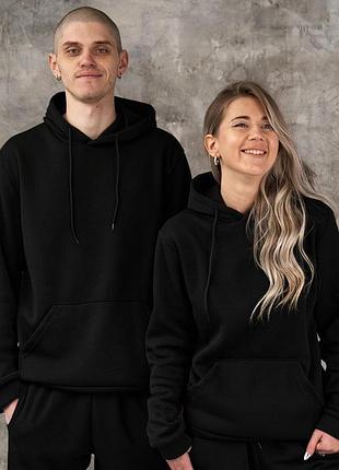 Фліс чорний худі