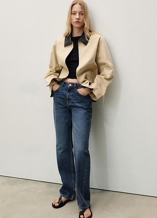 Прямі рівні сині джинси mango