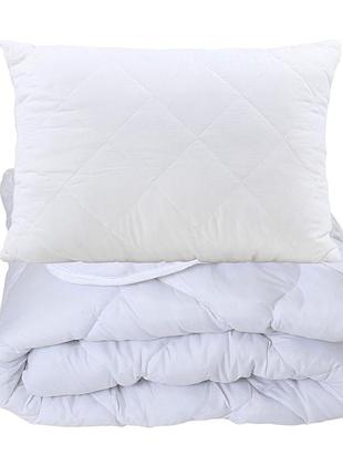 Набор одеяло зимнее полуторное 145 х 210 см антиаллергенное волокно + подушка 50 х 70 см белый