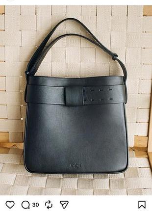 Сумка hvoya з натуральної шкіри, чорна, ідеальний стан