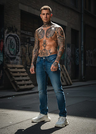 ⛓️ крутые джинсы slim fit | deep blue fade | size w32 l30 (m-l)