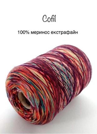 Пряжа меринос екстрафайн секційного фарбування . італія