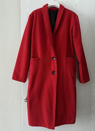Червоне кашемірове пальтр