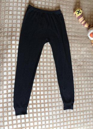 Теплые с начесом мужские серые термоштаны