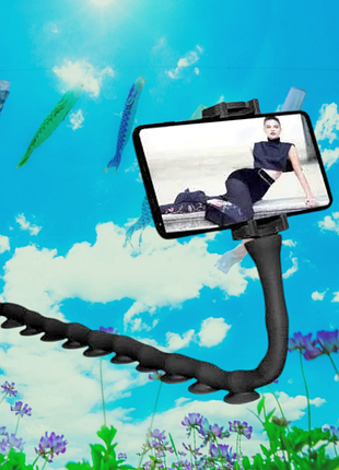 Держатель для телефона гибкий cute worm lazy holder 7304 с присосками черный