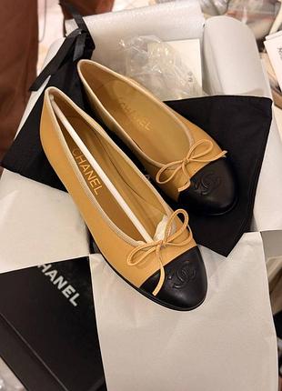 Шкіряні балетки шанел люкс