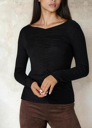 Блуза зі збірками лонг віскоза ✅