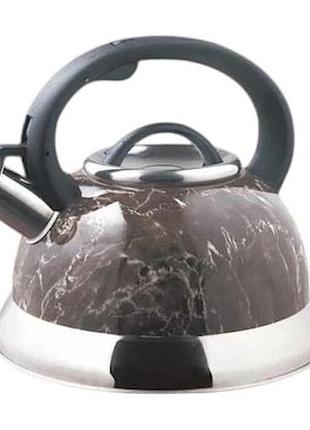 Чайник edenberg eb-8871 із нержавіючої сталі зі свистком 3л brown