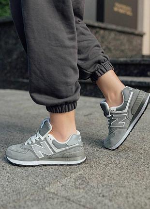 🌺жіночі кросівки new balance 574 premium gray reflective