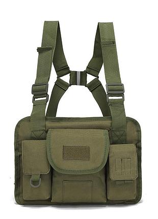 Нагрудная сумка d009 олива зеленая
