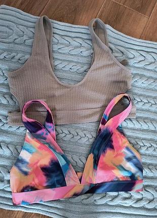 Лот 2 верха от купальника стан отличный размер л