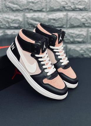Nike jordan жіночі весінні кросівки чорно-рожеві/ найк джордан женские весенние кроссовки черно-розовые/ в останньому розмірі 37