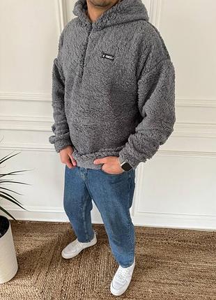 Чоловіче худі з капюшоном хутро тедді