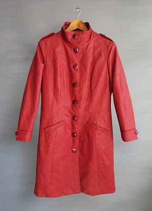 Шикарный кожаный винтажный красный плащ aventures des toiles art &amp; pret a porter франция