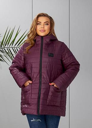 Куртка жіноча демісезонна стьобана, на змійці з капюшоном