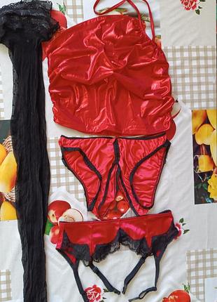 Комплект фирменного эротического белья р. -l.