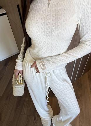 Костюм (лонг+палаццо) з турецької ангори