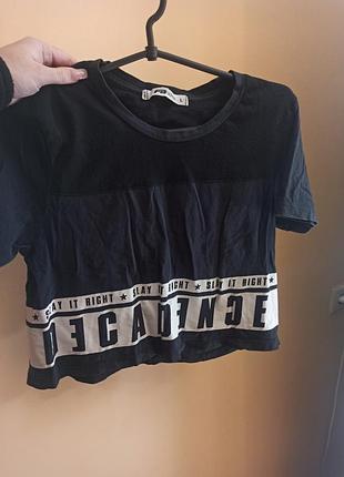 Футболка женская черная с надписями