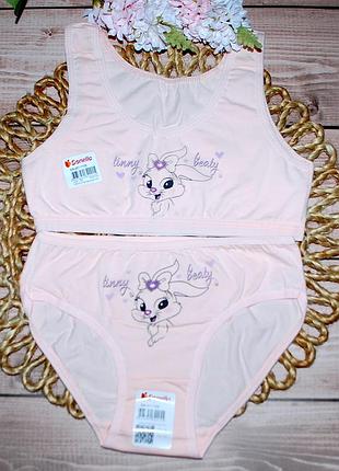 Комплект топ трусики 8-9 зріст 134-140 донелла donella зайчик