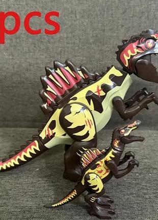 Конструктор набор фигурок динозавров спинозавр 2 шт